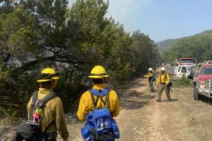 Wildland firefighters in Texasprepare to begin defensive work.