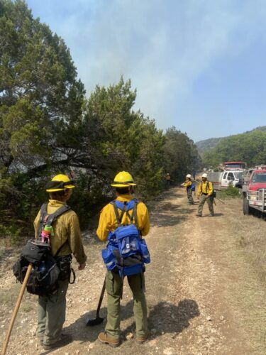 Wildland firefighters in Texasprepare to begin defensive work.